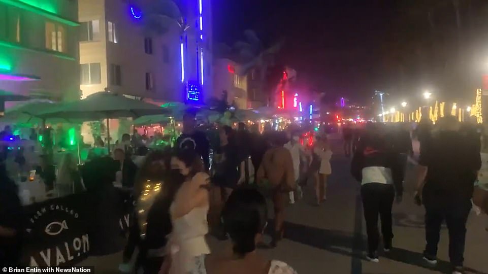 Miami Beach was bustling on Thursday evening as visitors dined at restaurants and drank at bars to celebrate the new year
