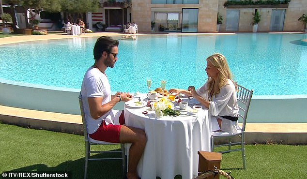 In action: Since Love Island, Zara has turned her attentions to running a business with her mum (pictured on the reality show with Daniel Lukakis)