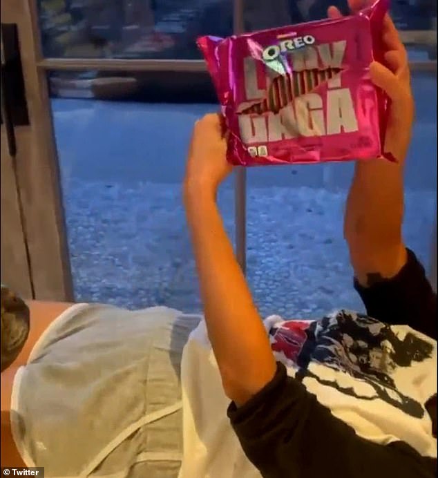 Fun! To celebrate the announcement, Lady Gaga took to Twitter to share a video of herself showing off the cookies in bed