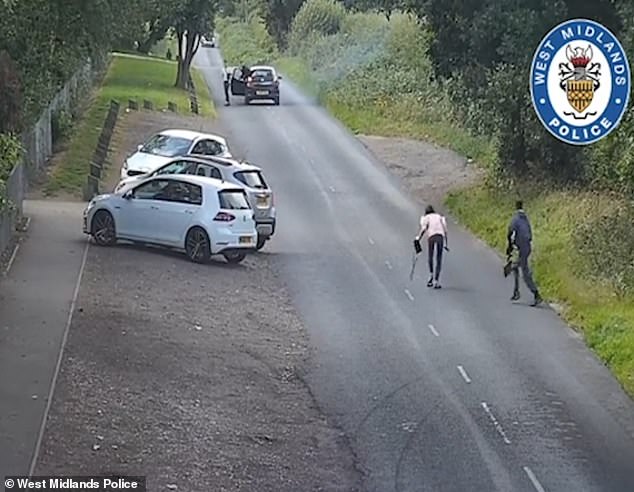 Immediately after the crash, the clip showed the driver and passengers fleeing the car and rushing to get into another further up the road