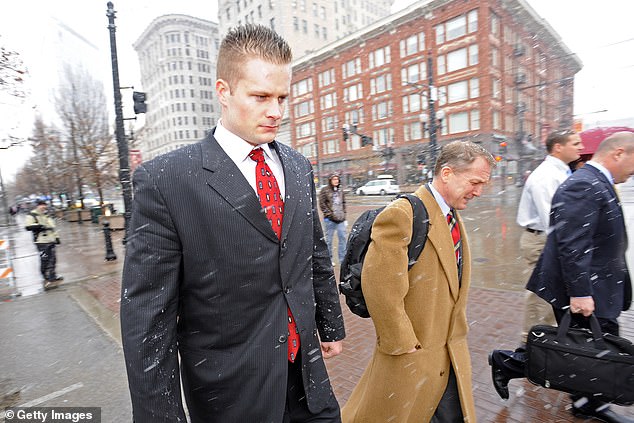Former Blackwater Worldwide employee Evan Shawn Liberty, 26, a former Marine from Rochester, N.H. leaves federal court December 8, 2008 in Salt Lake City, Utah