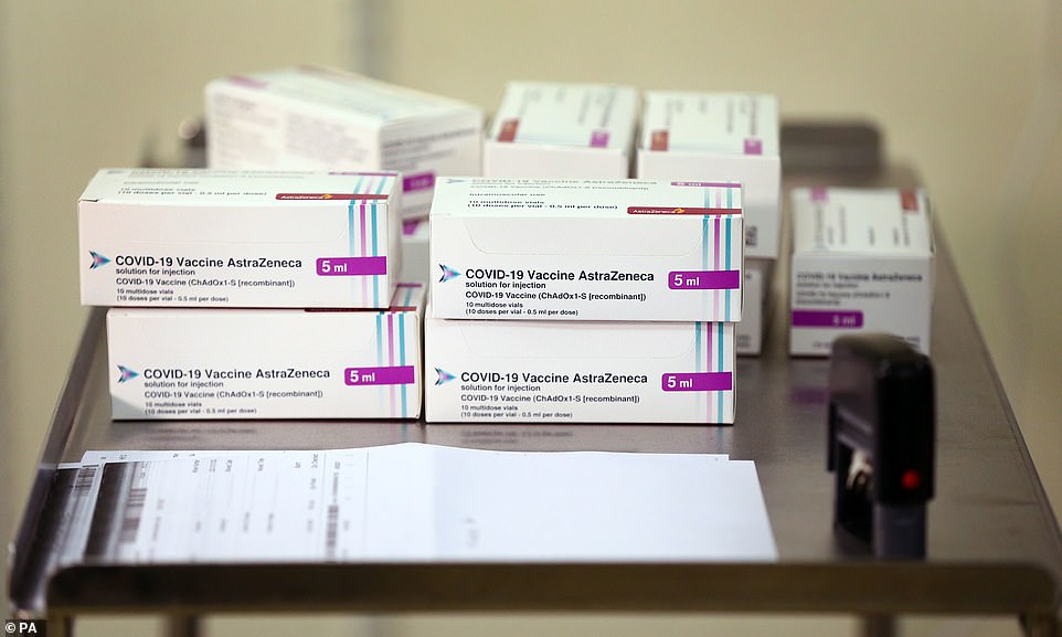 The first batches of the newly-approved coronavirus vaccine from Oxford University and AstraZeneca have started arriving at UK hospitals ahead of the jab's rollout. Pictured: Doses of the Oxford University/AstraZeneca Covid-19 vaccine at the Princess Royal Hospital in Haywards Heath, West Sussex