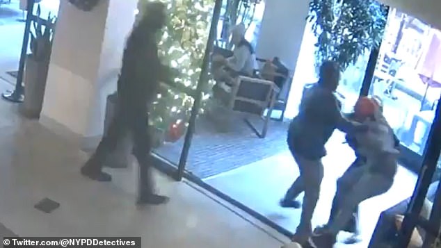 Ponsetto appears to tackle the boy to the ground in the altercation. Its release comes just hours after the 22-year-old gave a rambling interview to CNN where she denied racially profiling the boy and claimed it was her who was assaulted in the dispute