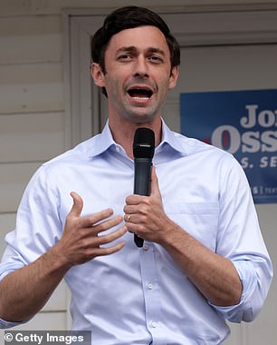 Perdue is facing off against Jon Ossoff (pictured)