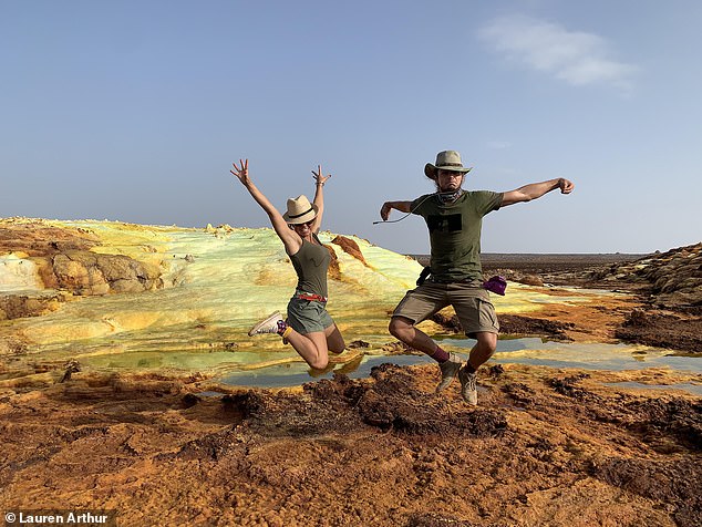 Lauren and her partner David having some fun while their mini-series on Ethiopian wolves for the World Wildlife Fund