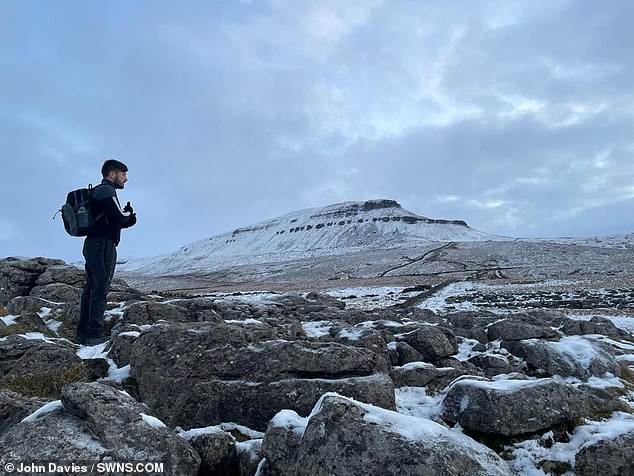 The veteran kickstarted the endeavour on New Years Day when he trudged 25 miles up and down the tricky Yorkshire Three Peaks (pictured)