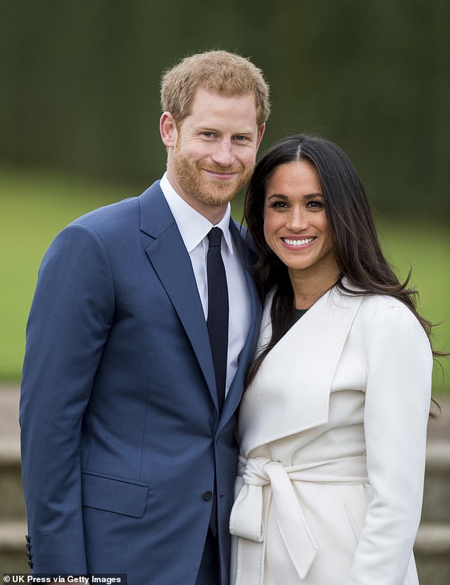 Samantha first revealed her literary ambitions in April 2016 when Meghan's romance with Prince Harry first became public. Pictured, Prince Harry and Meghan Markle's engagement photoshoot in 2017