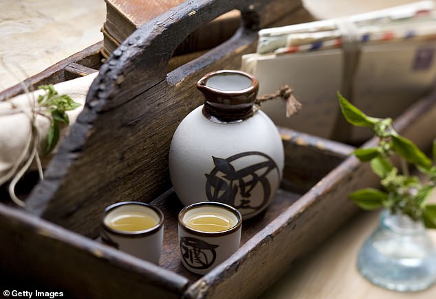 Former professor of medicine at Akita University Yukio Takizawa, claims drinking sake everyday could provide a health boost (file image)