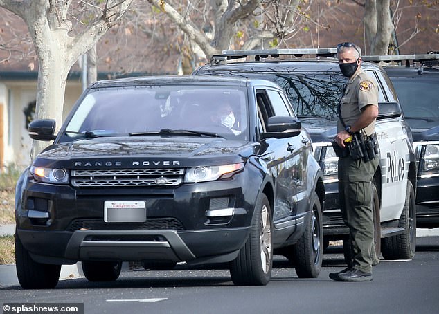 Nicole Ponsetto, 43, the mother of Miya Ponsetto, dubbed 'Soho Karen' was spotted being pulled over by Ventura County Sheriffs in the town of Fillmore, CA