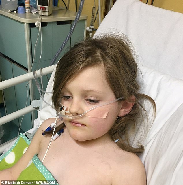 The six-year-old had a few spots, looked pale, started vomiting and had a fever with a temperature of 39.9 degrees