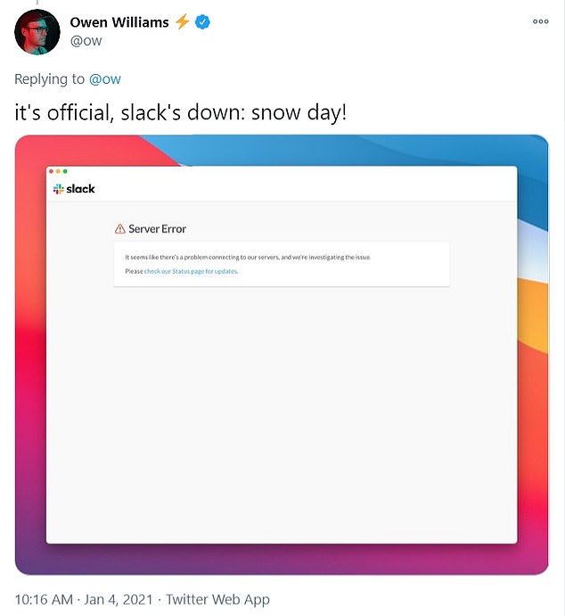 Users have shared hilarious tweets on Twitter about Slack not working, saying it is a snow day because they cannot work without the communication platform
