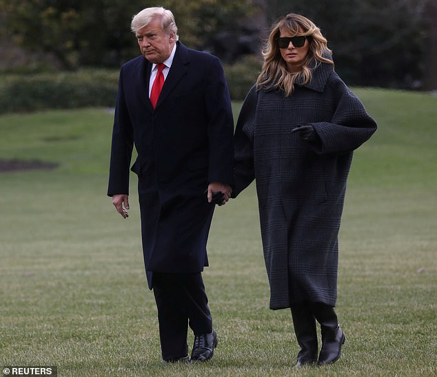 Missing: President Donald Trump and First Lady Melania were forced to forgo the festivities on Thursday to resolve the highly-anticipated COVID-19 relief bill in Washington, D.C.
