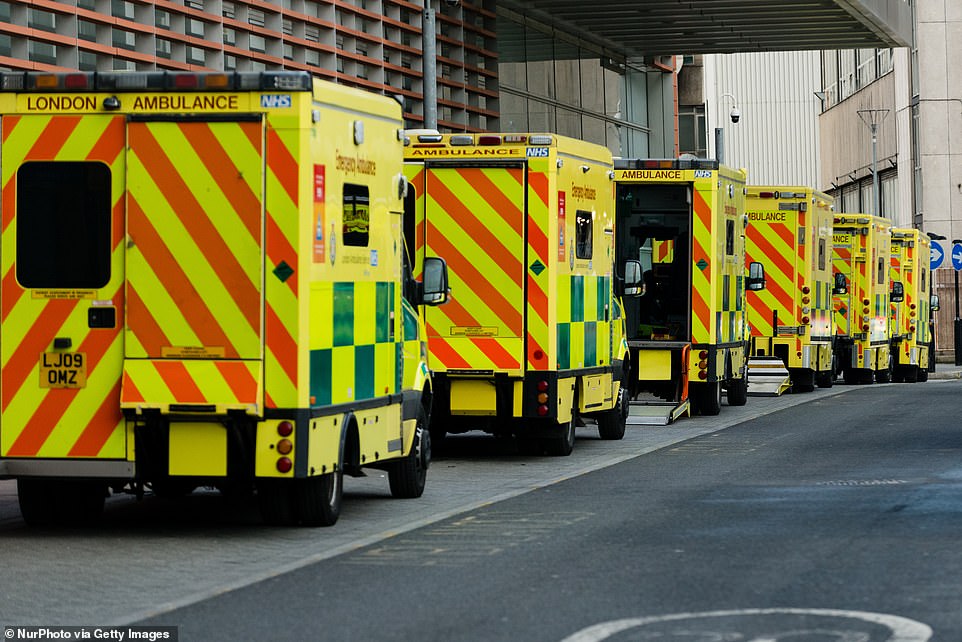 It comes as a nurse outlined the desperate situation in hospitals, with patients running out of oxygen and being left in ambulances and corridors. Pictured: The Royal London Hospital
