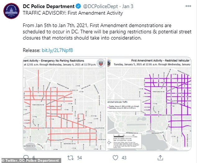 Various road closures have been announced in D.C. to allow the demonstrations to take place