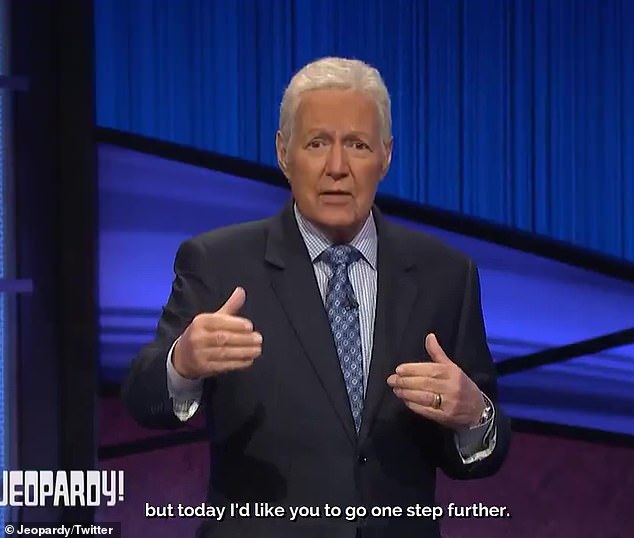 Request: Trebek told viewers, 'I¿d like you to open up your hands and open up your hearts to those who are still suffering because of COVID-19'