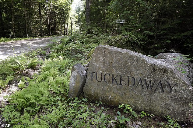 The net then closed in further on Maxwell, 58, when the FBI obtained another warrant to use a 'stingray' device to send and receive signals from nearby cellphones, reported the Daily Beast. Pictured a boulder inscribed with 'Tucked Away' going to the New Hampshire estate