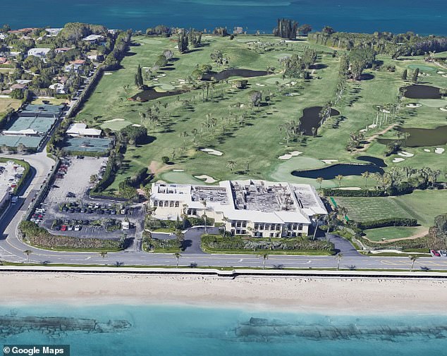 Some of those who received the jab are said to be members of the exclusive Palm Beach Country Club, pictured, where is costs at least $100,000 to join