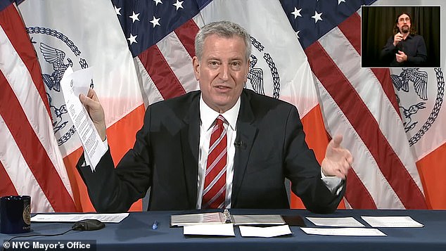De Blasio urged the government to 'stop the madness' and enact the ban immediately
