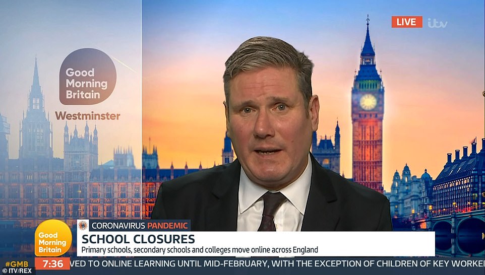 Sir Keir Starmer sent a warning shot to Boris Johnson today over the PM's ambitious goal of vaccinating 13million Brits by mid-February, claiming if it fails it will be yet another example of No10 'over-promising and under-deliverin