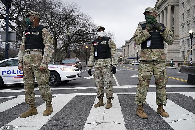 Members of the DC National Guard on Tuesday the day after the message was heard