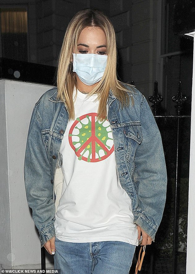 Make your mind up: Rita launched a coronavirus range of clothing saying 'stop the spread' in 2020