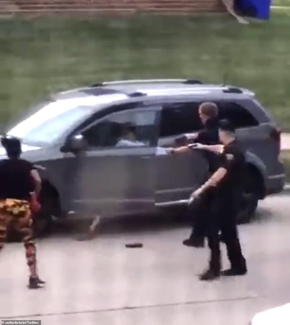 The moment Sheskey opened fire on Blake on August 23 in Kenosha