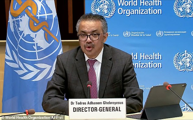 An international expert team has set off for China to investigate the origins of the Covid-19 pandemic, but Beijing has yet to provide the necessary access. Pictured: A TV grab taken on January 5, 2021 showing WHO Director-General Tedros Adhanom Ghebreyesus during a press briefing on Covid-19, during which he criticised China for not allowing the team entry