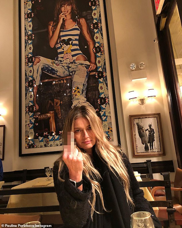 Flipping the bird! On New Year's Eve, Paulina shared a cheeky of snapshot of herself giving the middle finger, writing: 'F U 2020'