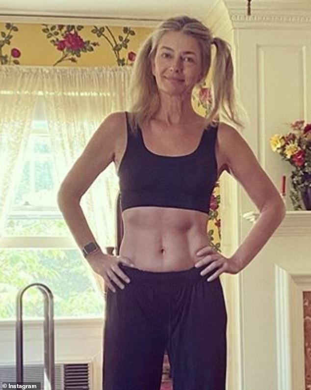Inspiration: The model has proudly shown off her enviable abs in other photos over the years