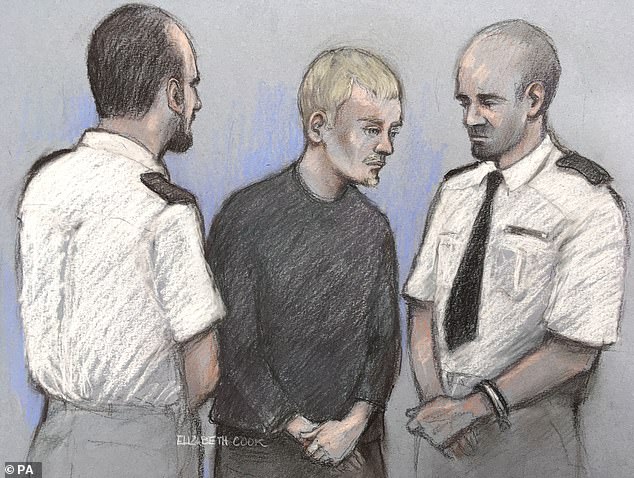 An artist's sketch of Chandler appearing at Milton Keynes Magistrates' Court in October 2019