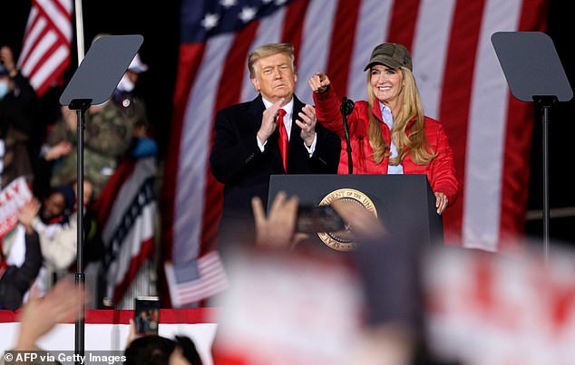 President Donald Trump held a rally Monday night in Dalton County, Georgia for Republican incumbent Senators Kelly Loeffler (pictured) and David Perdue