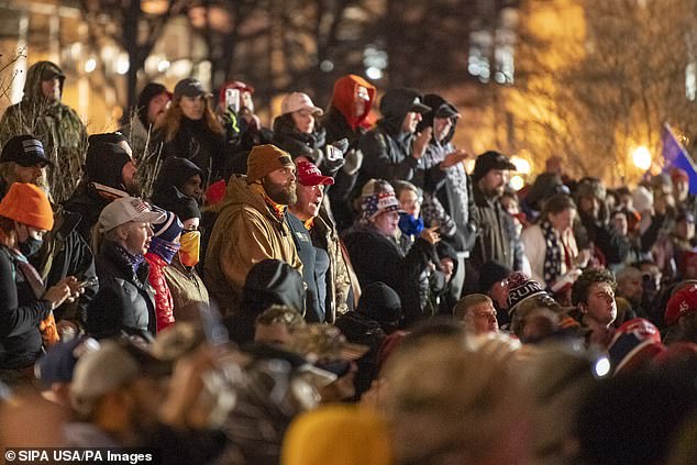 Crowds of Trump supporters gathered in Washington DC on Tuesday night