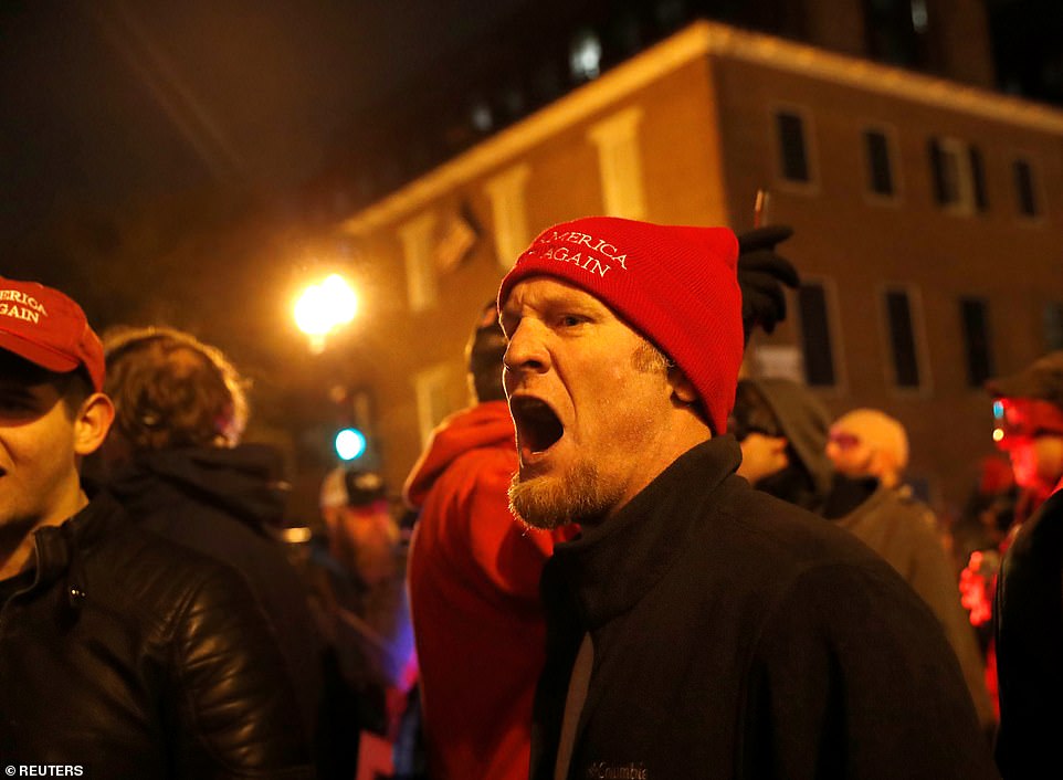 Trump fans braved the cold on Tuesday night to show their support for the president