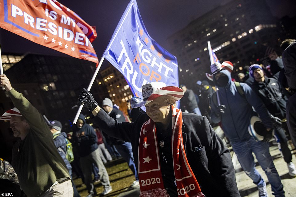 Supporters of Donald Trump traveled to Washington DC on Tuesday night