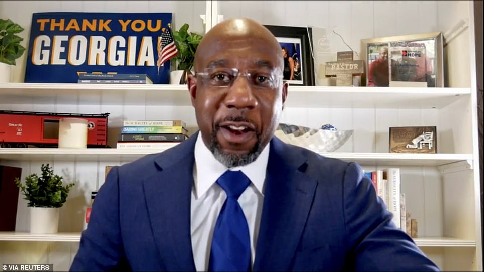 Reverend Raphael Warnock, a Democrat, declared victory in an early Wednesday morning address over Republican Se
nator Kelly Loeffler – becoming the first black senator from Georgia