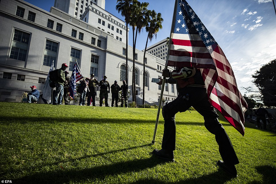 LA: By noon, the gathering was winding down, though protesters still scuffled with police and counter-protesters in scattered incidents