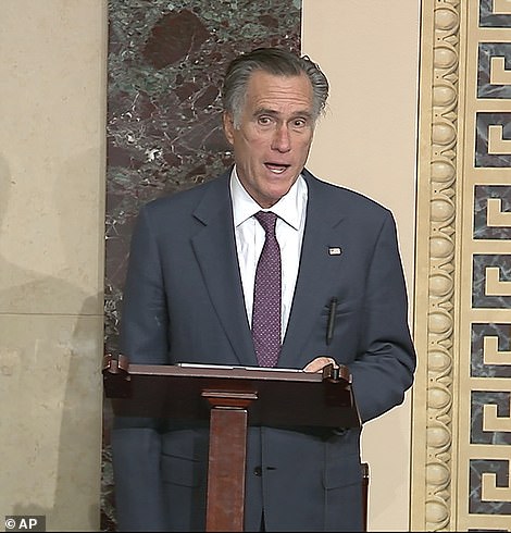 Directly after Hawley spoke, Sen. Mitt Romney applauded those senators, like Loeffler and Lankford, who had abandoned Hawley and the 'dirty dozen's' effort
