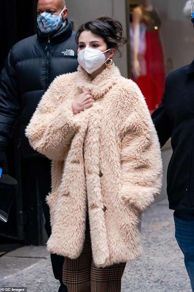 Gomez was protected in a mask as she was seen last month in NYC