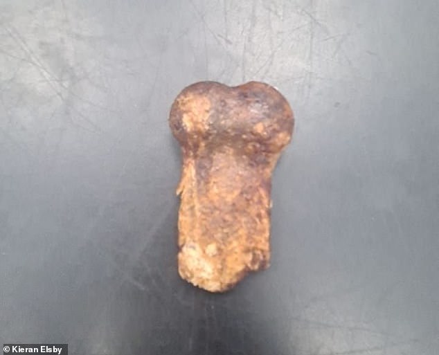 A picture of the bone bit that led to Peppa's death. Kieran said the incident ruined the family's Christmas