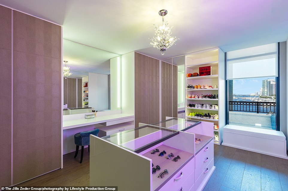 Luxury living: The condo includes plenty of closet space for tennis shoes