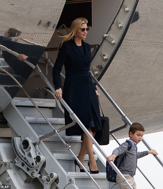 Memories: Ivanka previously donned the designer coat when she returned home to D.C. after enjoying a getaway at her father's Mar-a-Lago estate in Palm Beach, Florida, in March 2019