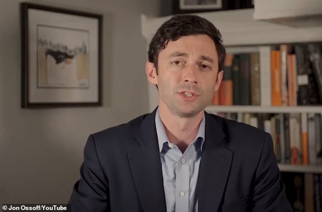 Confident: Democrat Jon Ossoff has declared victory in his Senate race against Perdue, despite the contest not being officially called