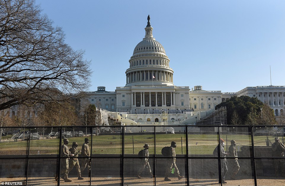 In a news conferences Thursday morning with D.C. Mayor Muriel E. Bowser, Secretary of the Army Ryan McCarthy said military personnel were erecting a seven-foot-tall ¿nonscalable¿ fence around the entire Capitol