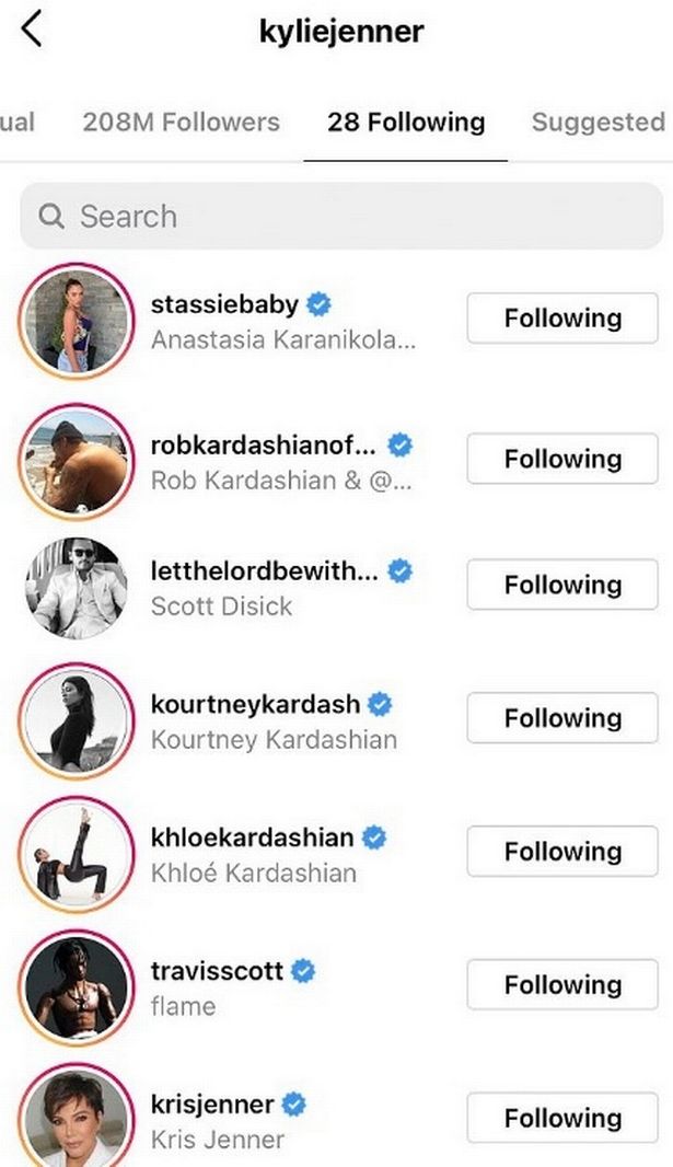 Kylie Jenner has been on an Instagram unfollowing spree