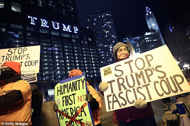 CHICAGO: Protesters gathered outside the city's Trump Tower on Thursday to condemn the previous day's 'fascist coup'