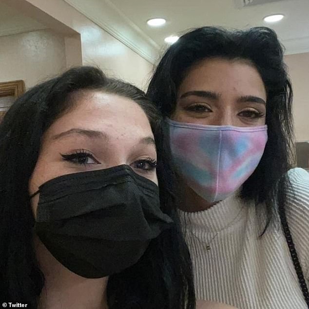 Meet and greet: The TikTok sensation posed with another follower on the same day