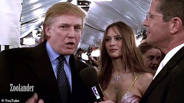 Documentary style: Trump and his wife Melania were featured in a brief scene in the 2001 Ben Stiller comedy Zoolander where he talked about the fictional male model
