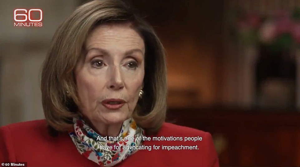 Pelosi said she would prefer if Vice President Mike Pence invoked the 25th Amendment 'because it gets rid of him – he's out of office' now as concerns mount that Trump could pardon the mob in his last 10 days in office