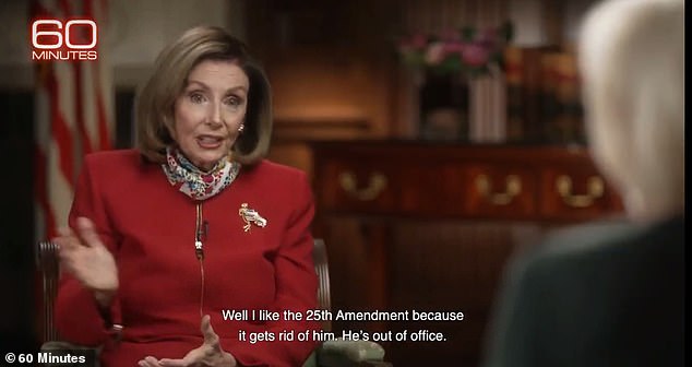 Pelosi told 60 Minutes on Sunday that she wants impeachment for Donald Trump so he can't run for office in the future