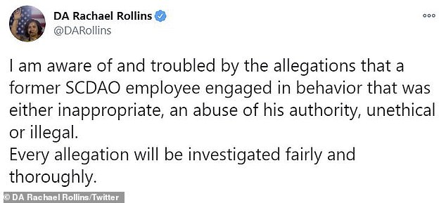 Looking into the accusations: In November, Suffolk District Attorney Rachel Rollins announced that a former DA in the Massachusetts county, Adam Foss, was under investigation for sexual misconduct